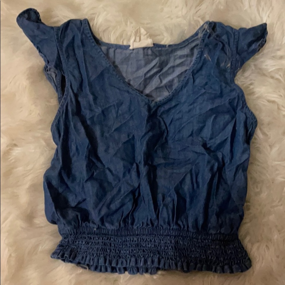 short sleeve denim top